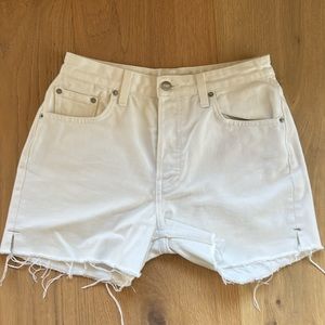 Reformation cutoff shorts with unfinished hem